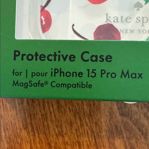 5/$20 Kate Spade NWOT iPhone 15 Pro Max Case, clear with cherries - Picture 4 of 5